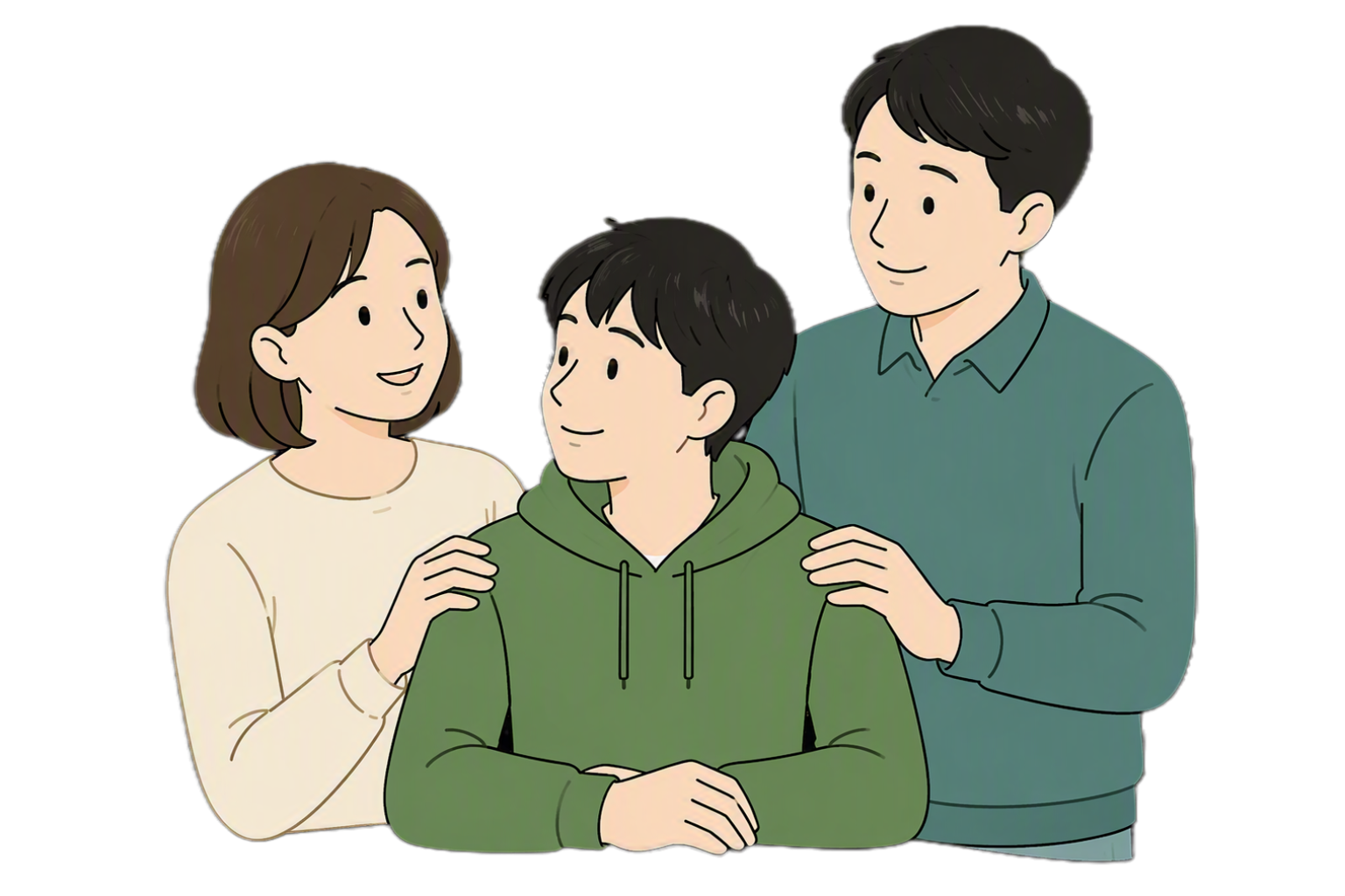 一般家庭の若者を表すイラスト